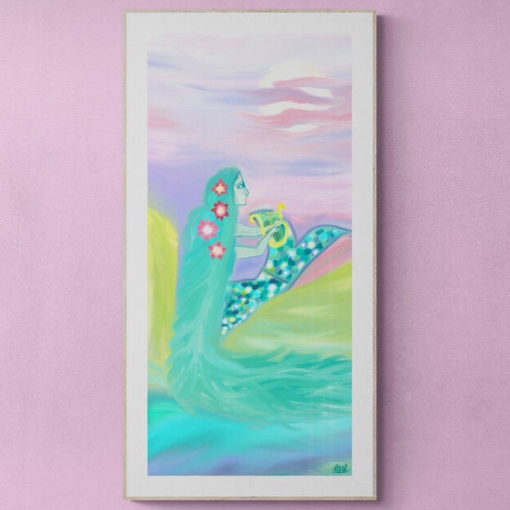 Mermaid Songs | Kids Art | Modern Wall Art Decor | Minimalist Digital Prints